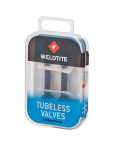 Weldtite Tubeless Valve Kit (2 x 55mm Presta) Kit Box