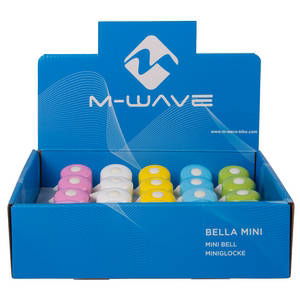 M-WAVE Bella Mini-Pastel mini bicycle ping bell (Box of 20)